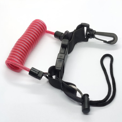 Rote aufgerolltes Kabel-Werkzeug-Lanyard Spring Tool Swivel Lanyard-Leinen-Fall-Festnahme-einziehbare Werkzeug-Abzugsleine