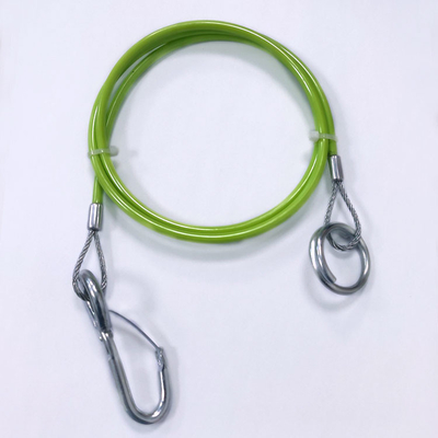 Nylon beschichtete buntes 4mm Edelstahl-Drahtseil mit Ösen und Sicherheits-Haken