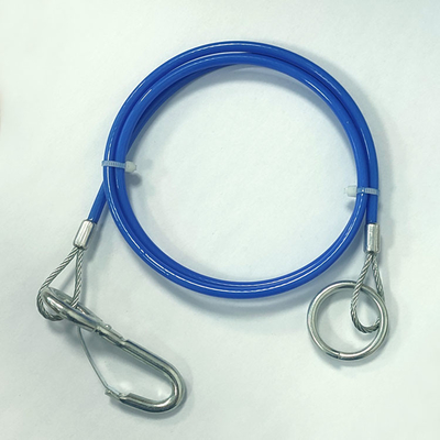 Nylon beschichtete buntes 4mm Edelstahl-Drahtseil mit Ösen und Sicherheits-Haken