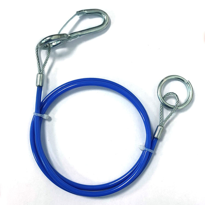 Nylon beschichtete buntes 4mm Edelstahl-Drahtseil mit Ösen und Sicherheits-Haken