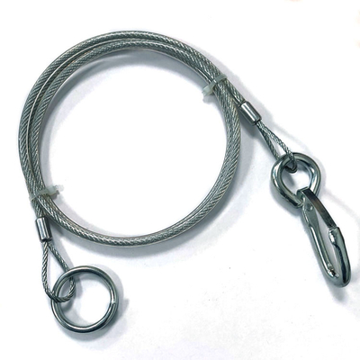 Nylon beschichtete buntes 4mm Edelstahl-Drahtseil mit Ösen und Sicherheits-Haken