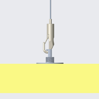 Aufhängung mit Verbindung starre Hanger und Verbindung Absorber Anker