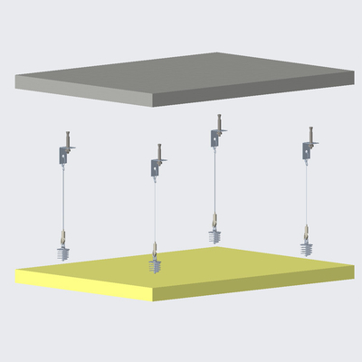 Anschluss an ein verstellbares Kabelsystem für akustische Deckenplatten