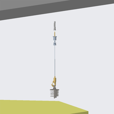 Messing-Edelstahldraht-Snap-Hook-Kabel-Hängesystem für akustische Decke