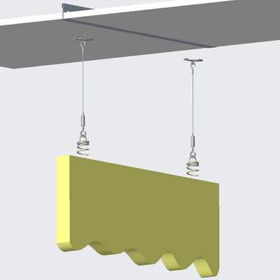 Akustic Panel Hängesystem mit verstellbarem Spiral Anker 1,5 mm Drahtseil