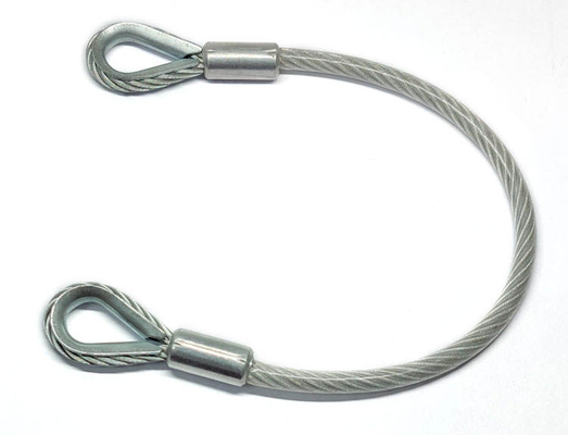 Fabrik-Direktverkauf Stahldrahtseil-Lanyard-Kabel Stahldrahtseilbaugruppe 3 mm PVC-beschichtetes Drahtseil mit Schlaufen