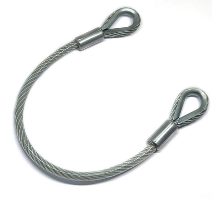 Fabrik-Direktverkauf Stahldrahtseil-Lanyard-Kabel Stahldrahtseilbaugruppe 3 mm PVC-beschichtetes Drahtseil mit Schlaufen
