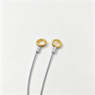 Custom Heavy Duty Steel Wire Rope Assembly Golden Single Swaged Terminal Secure Cable for Industrial Safety Application