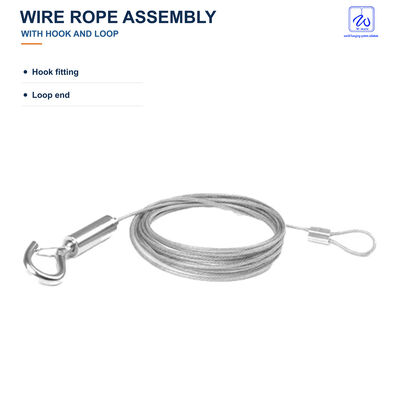 Wire Rope Frame Hanger Assembly with Loop and Hook
