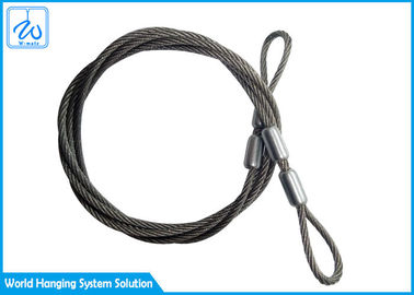 Edelstahl-Drahtseil des SGS-Zugfeder-Sicherheits-Kabel-3mm mit Schleifen-Ende