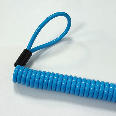 Elastische Schnur-Spirale umwickelte Drahtseil-Werkzeug Lanyard With Plastic Sleeves