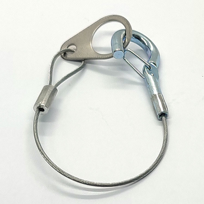 1.2mm rostfreie Drahtseil-Lanyard Safety Belt With Plastic-Haut