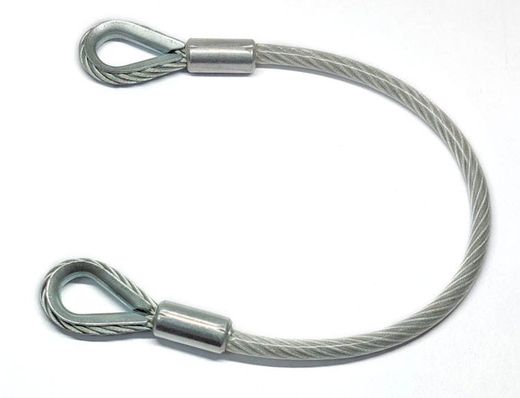 Fabrik-Direktverkauf Stahldrahtseil-Lanyard-Kabel Stahldrahtseilbaugruppe 3 mm PVC-beschichtetes Drahtseil mit Schlaufen
