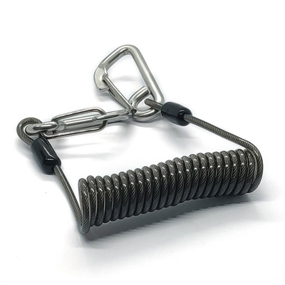 Populäre Schraubenfeder-Lanyard With Safety Retractable Warriors-Abzugsleinen