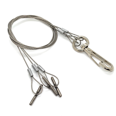 Längen-justierbare vier Beine galvanisierten den Stahldrahtseil-Blumentopf, der Kit With Metal Hook hängt