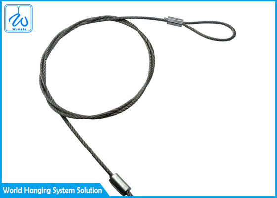 Edelstahl-Kabel umschlingt das Beleuchten von den Zusätzen, die 1x19 Drahtseil des Draht-4mm hängen