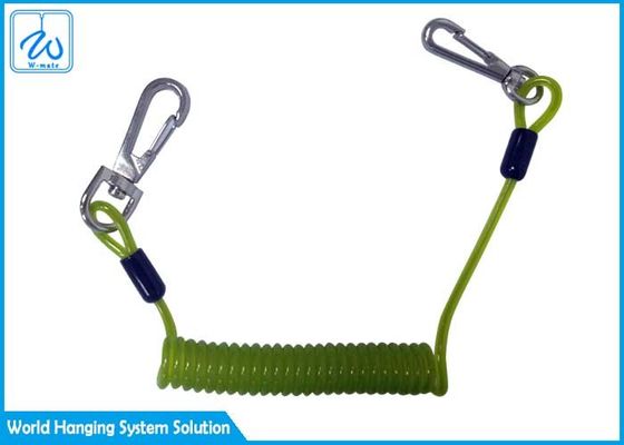 Sicherheits-nach Maß einziehbares Stahlkabel-Spulen-Lanyard With Plastic PU-Gummiband