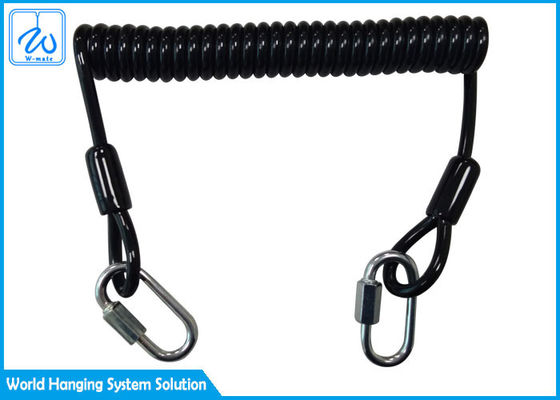 Schwarzer Drahtring Lanyard With 1 Screwgate für das Arbeiten an den Höhen-Endtropfen-Werkzeugen