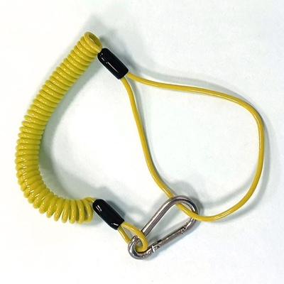 Kundenspezifischer Frühlings-Plastiküberzug umwickelte Draht-Sicherheit Lanyard For Fall Protection