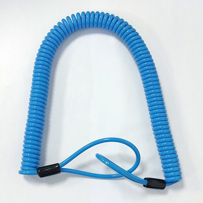 Elastische Schnur-Spirale umwickelte Drahtseil-Werkzeug Lanyard With Plastic Sleeves